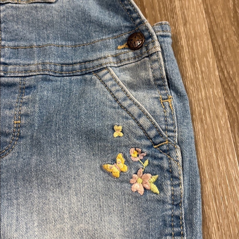 OshKosh B’gosh Denim Embroidered Shortalls Overalls Size 24 Months | Classic | - Picture 3 of 7